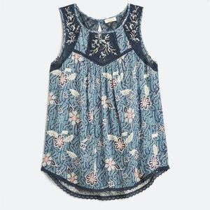 Mason & Belle Blue Tempesta Lace Tank